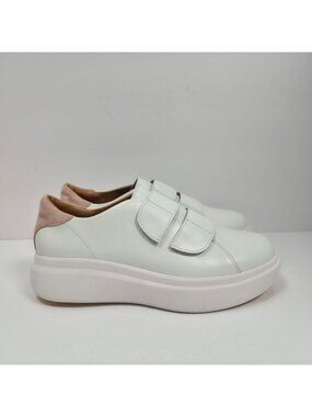 Tsubo Women's White & Pink Leather Platform Sneakers US Size 7-8 NEW NO SIZE TAG